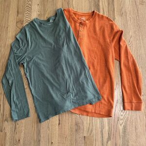 Men's 2XL Long Sleeve Henley & Crew Neck Shirts Set